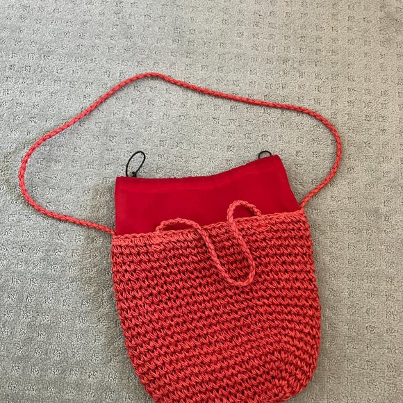 Orange straw purse - Picture 3 of 6